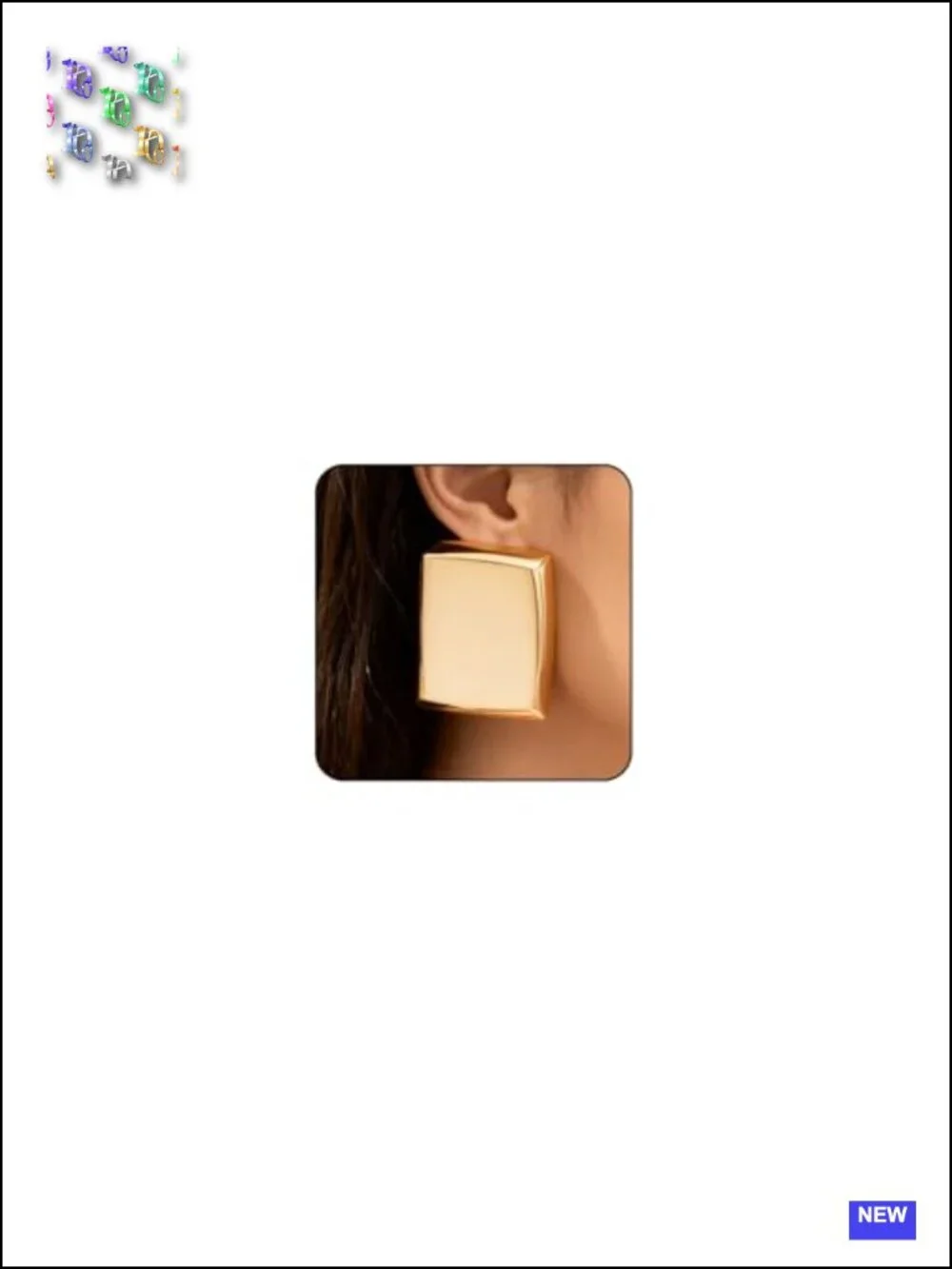 Chunky Geometric Statement Stud Earrings, Hypoallergenic Metal